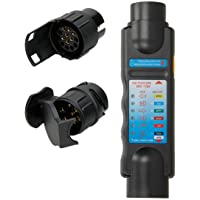 ECD Germany Probador de iluminación de Remolque Probador de Circuito y Enchufe con Adaptador de 7-13 Pines 12V…